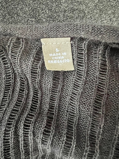 Anthropologie Knitted & Knotted Gray 100% Linen Cardigan Sweater, size s
