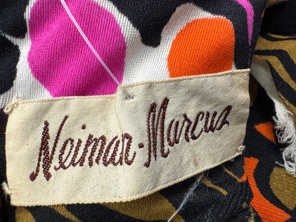Vintage 60s/70s Neiman Marcus Bold Pattern Dress, size m