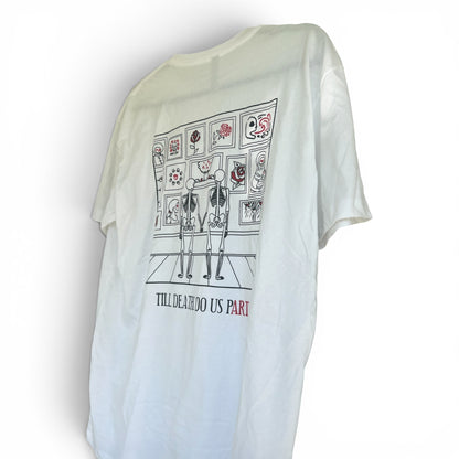 Shared Stories Apparel EUC ‘Til Death Do Us PART Skeleton Art Gallery Graphic T-Shirt, Size L