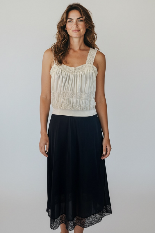Vintage Lace Colorblock Nightgown, size m