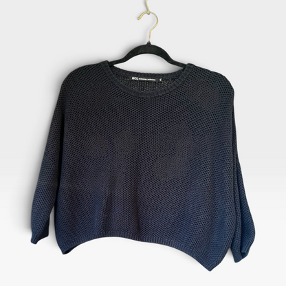 NICO, nicholson & nicholson Cropped Japanese Cotton Knit Sweater, Size 40 (M)