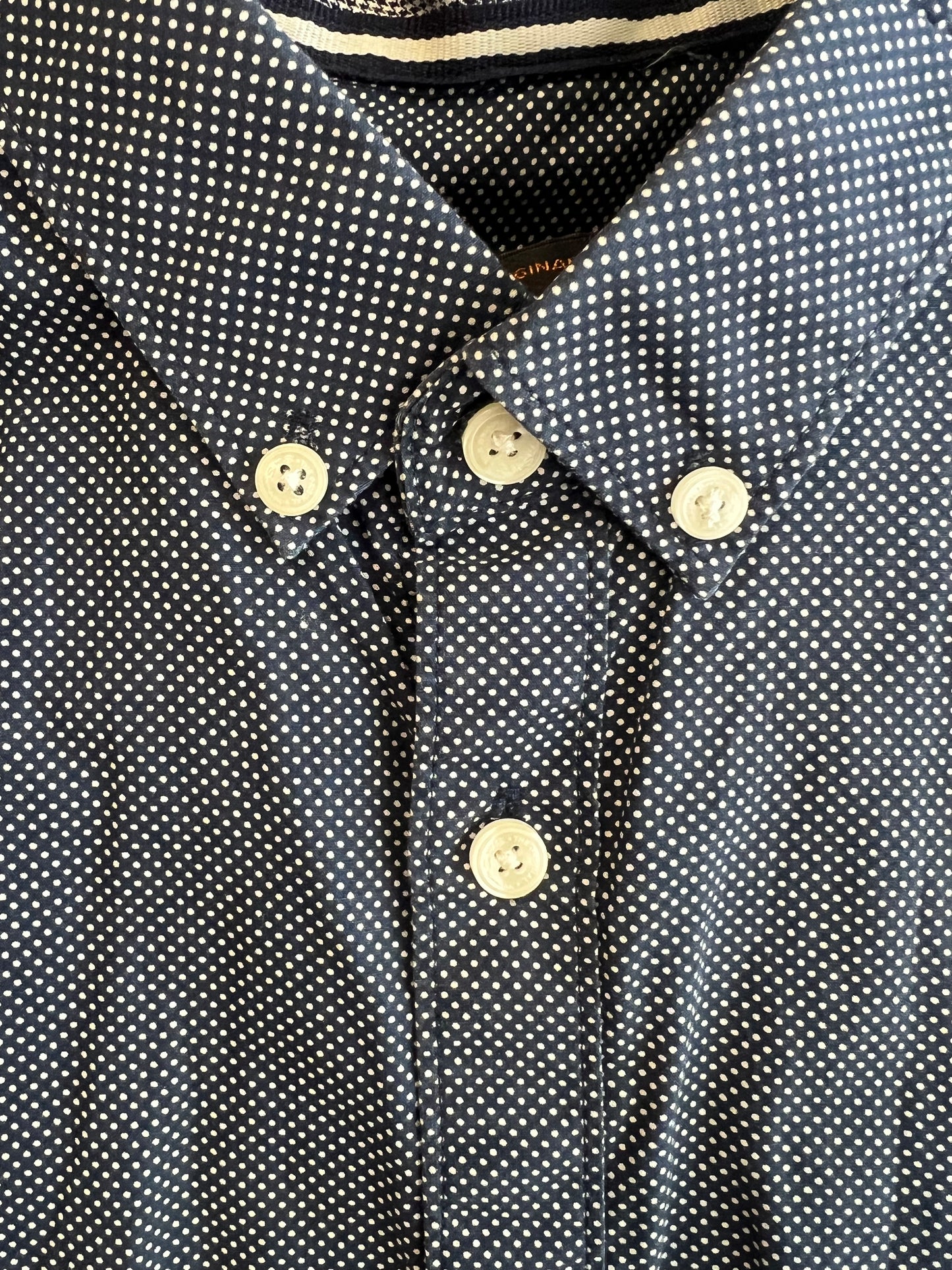Ben Sherman Vintage Y2K Button Up Blue Dot Shirt, size s