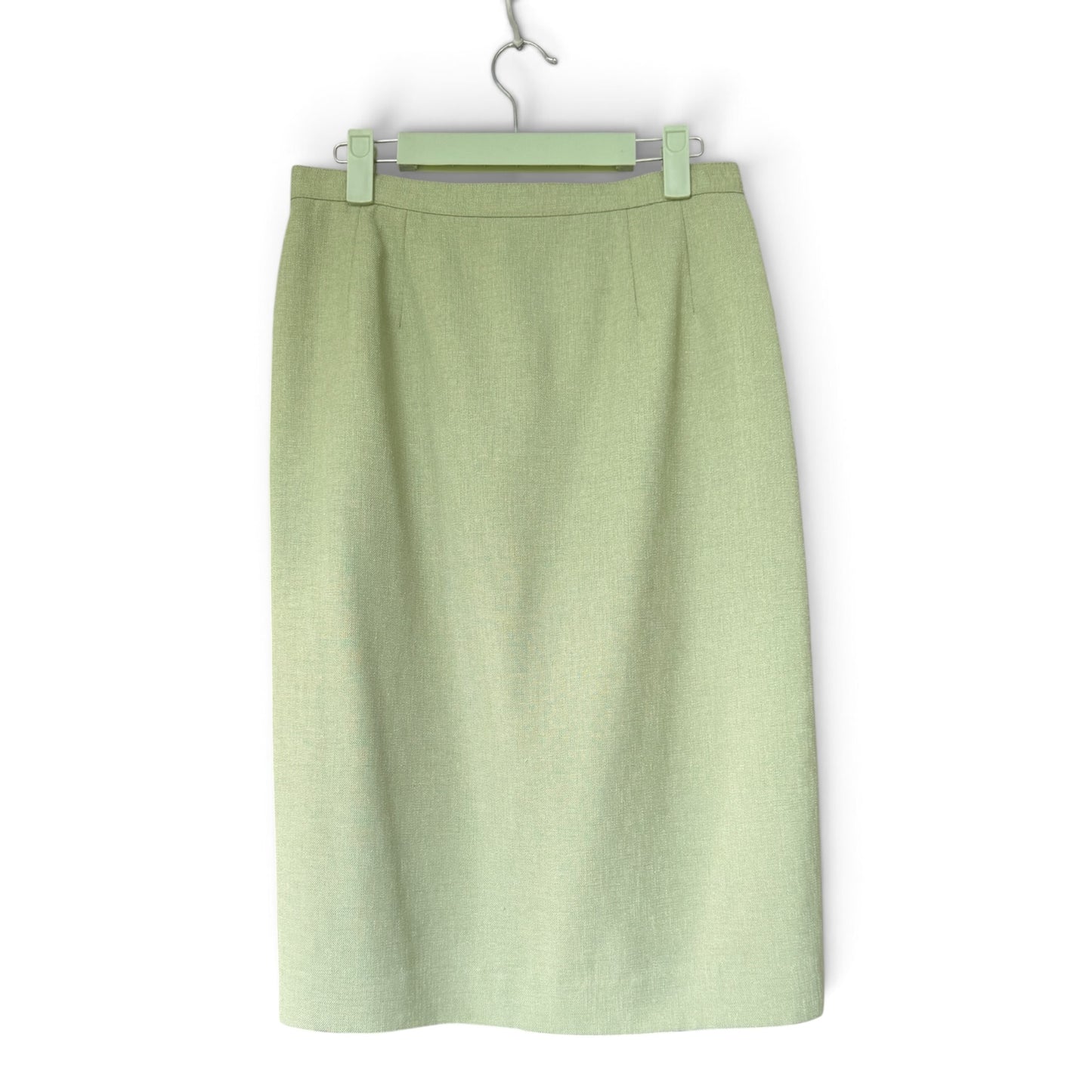 Kasper For ASL Celery Green Two-Piece Vintage 90s Y2K Skirt Suit, Size 8