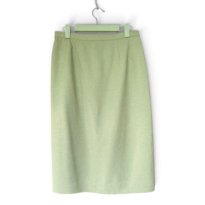 Kasper For ASL Celery Green Two-Piece Vintage 90s Y2K Skirt Suit, Size 8