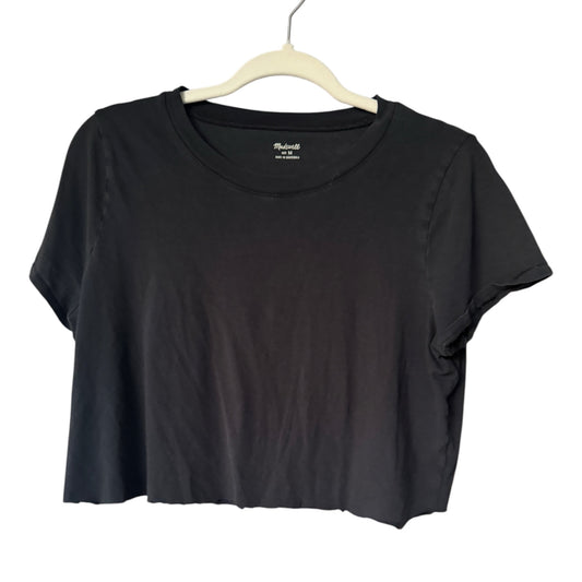 Madewell Black Cut-Off Crop Top T-Shirt, Size M