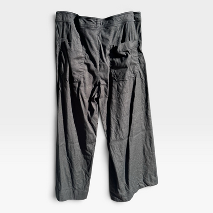 Anthropologie Maeve The Colette Crop Wide-Leg Pants, Black, Size 31P