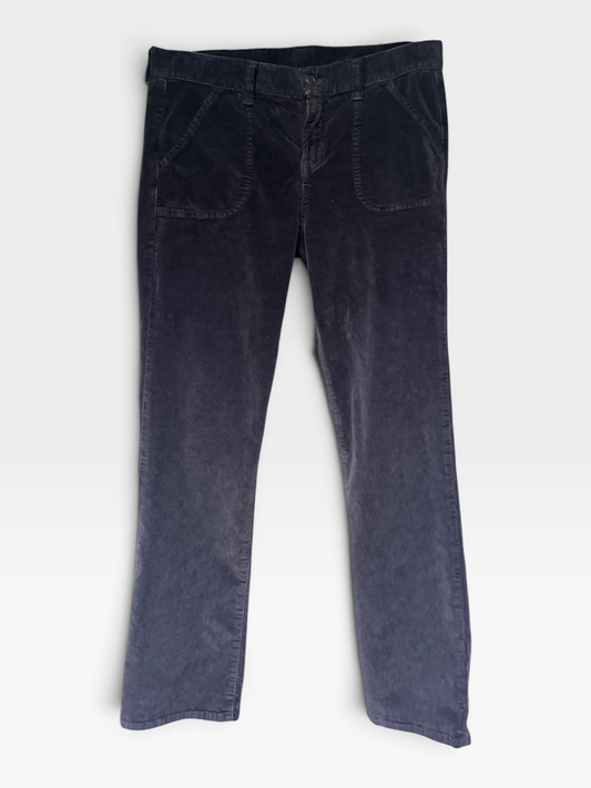 Vintage Lucky Brand Dungarees by Gene Montesano, 90s / 2000s, Black Corduroy, Sz 31