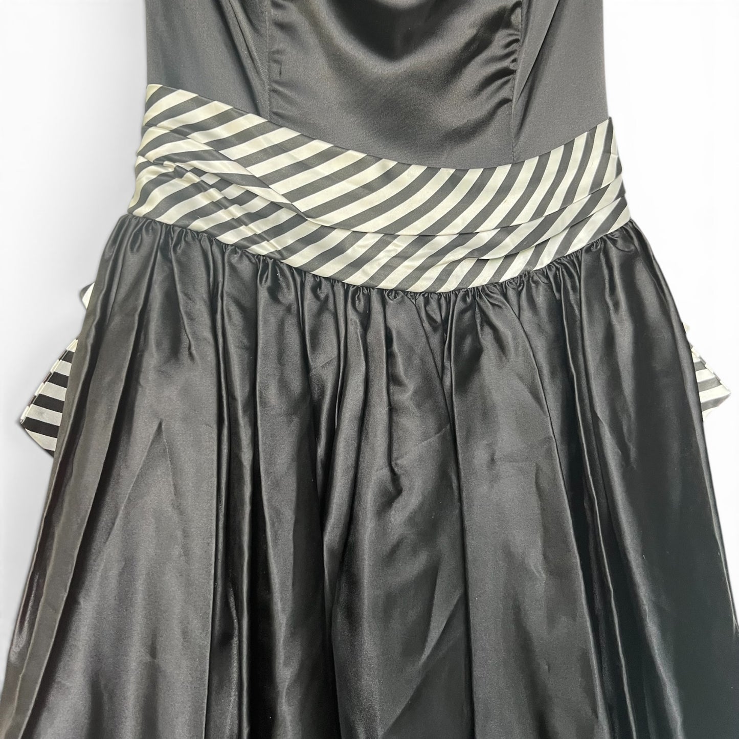 Vintage 80s Gunne Sax Jessica McClintock Black Strapless Prom Dress, Size XS
