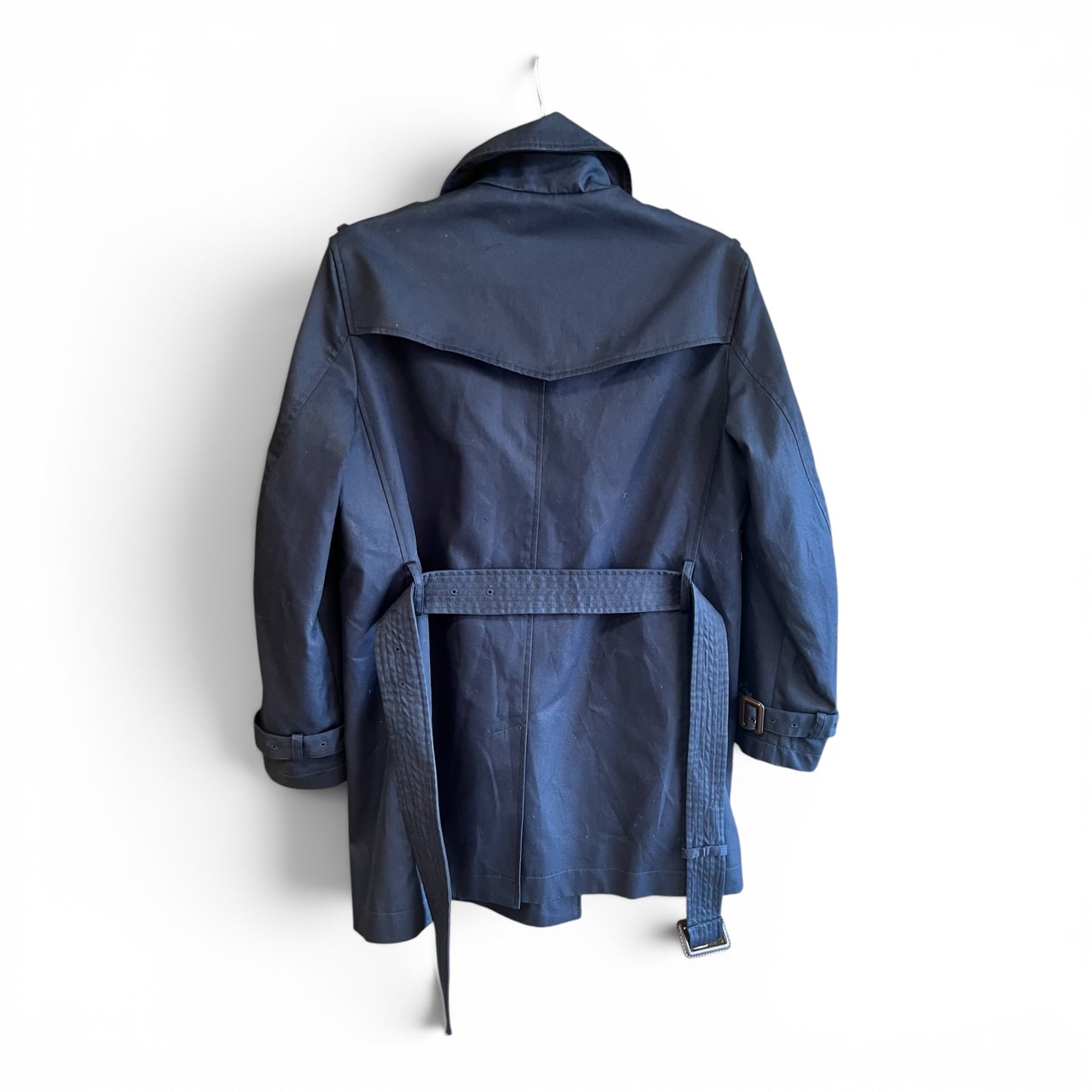 JODHPUR Navy Blue Trench Jacket Womens Size 36 Double Breasted Lightweight Coat