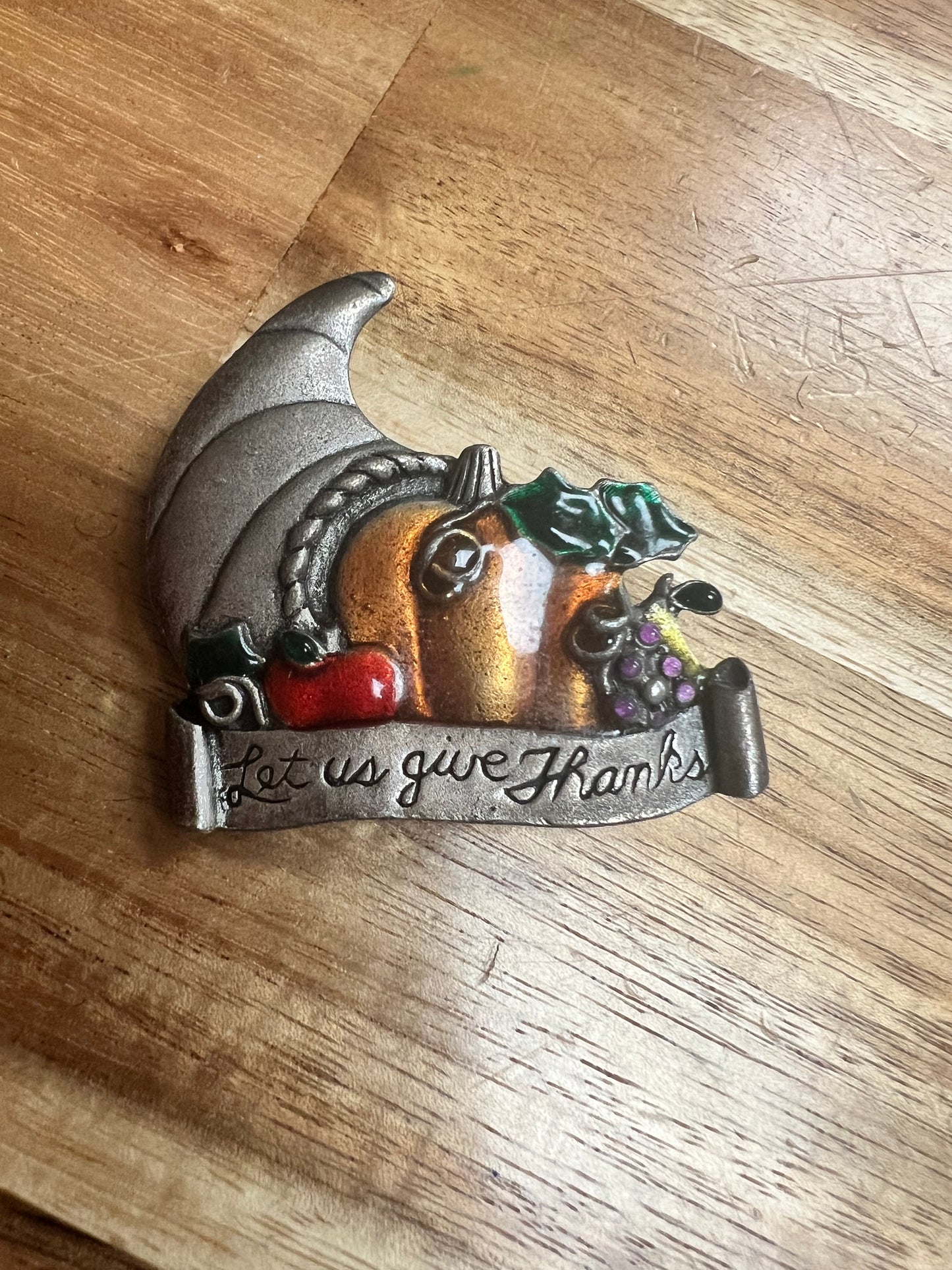 Vintage Enamel Thanksgiving Brooch