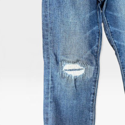 Loft Jeans, Artistically Mended Knee, Skinny With Ankle Vents, Size 27/4