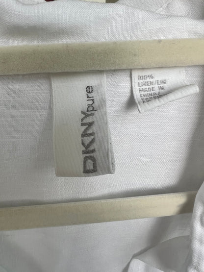 DKNY Pure 100% Linen White Button-Up Shirt, Size XXL
