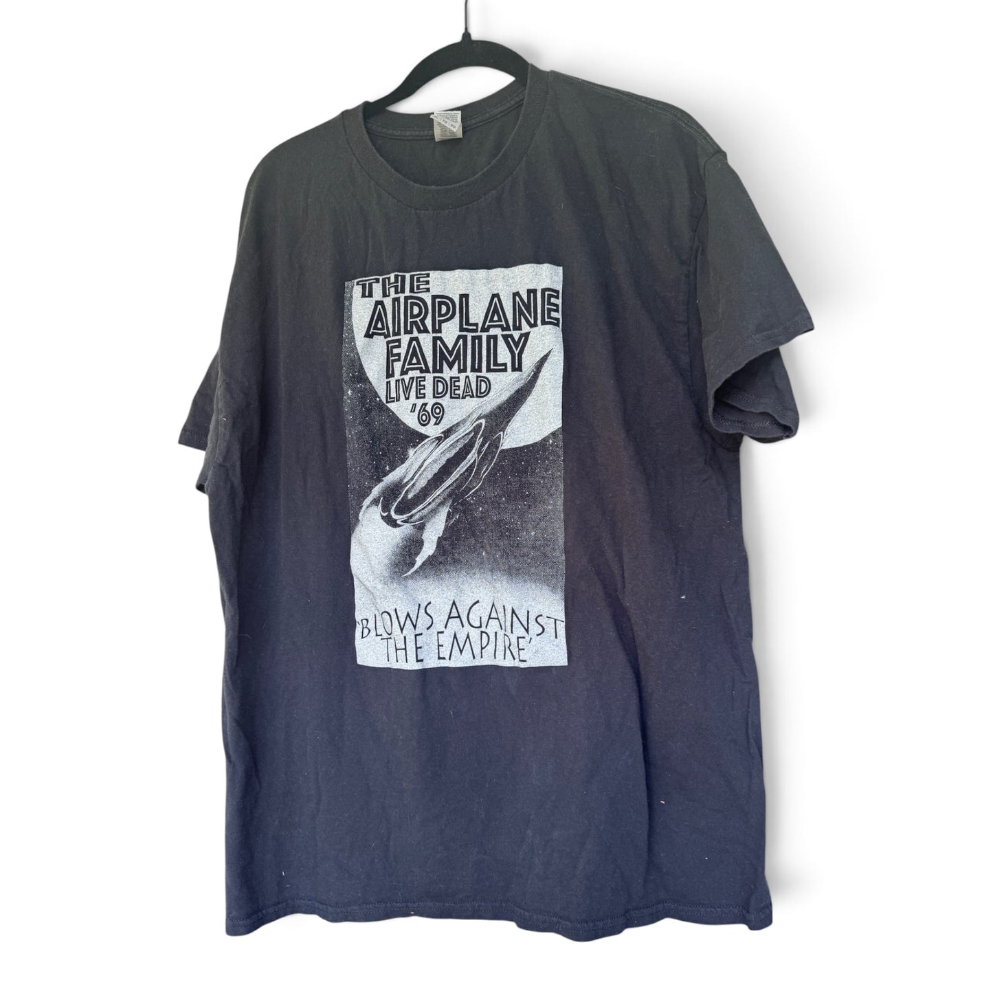 Airplane Family & Live Dead ‘69 Black Gildan Band Concert T-Shirt, XL