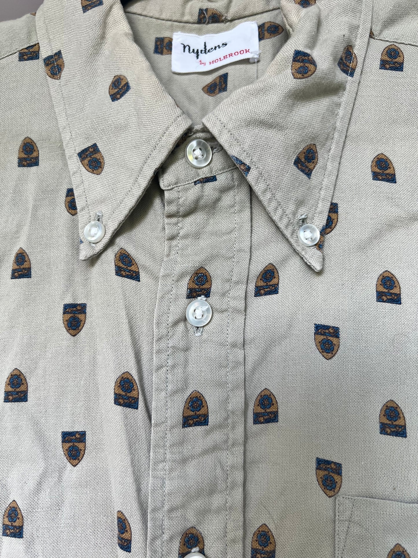 True Vintage Mid-Century Nydens by Holbrook Men’s Button Up Shirt, Size S