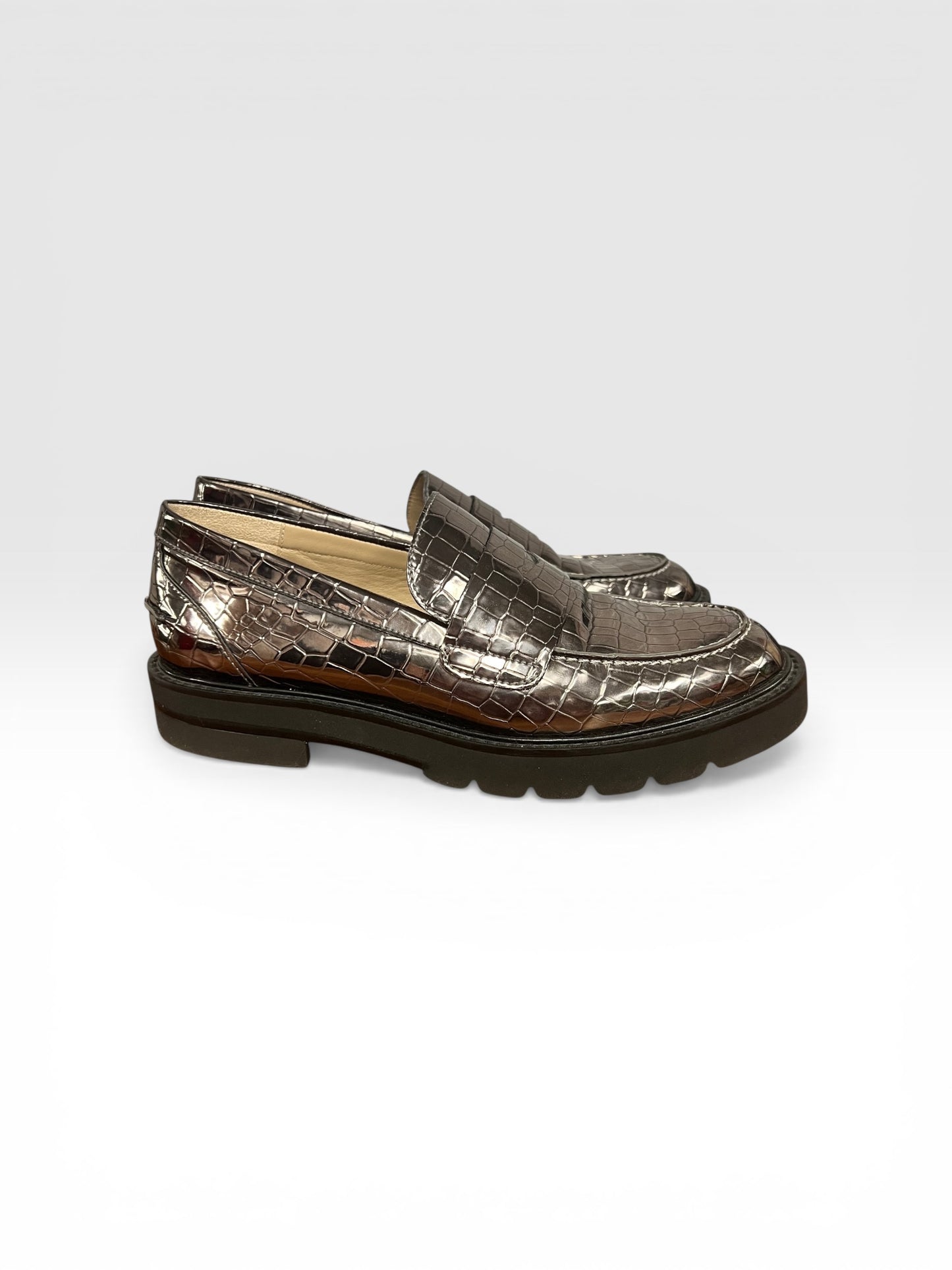 Stuart Weitzman Metallic Loafers size 8.5
