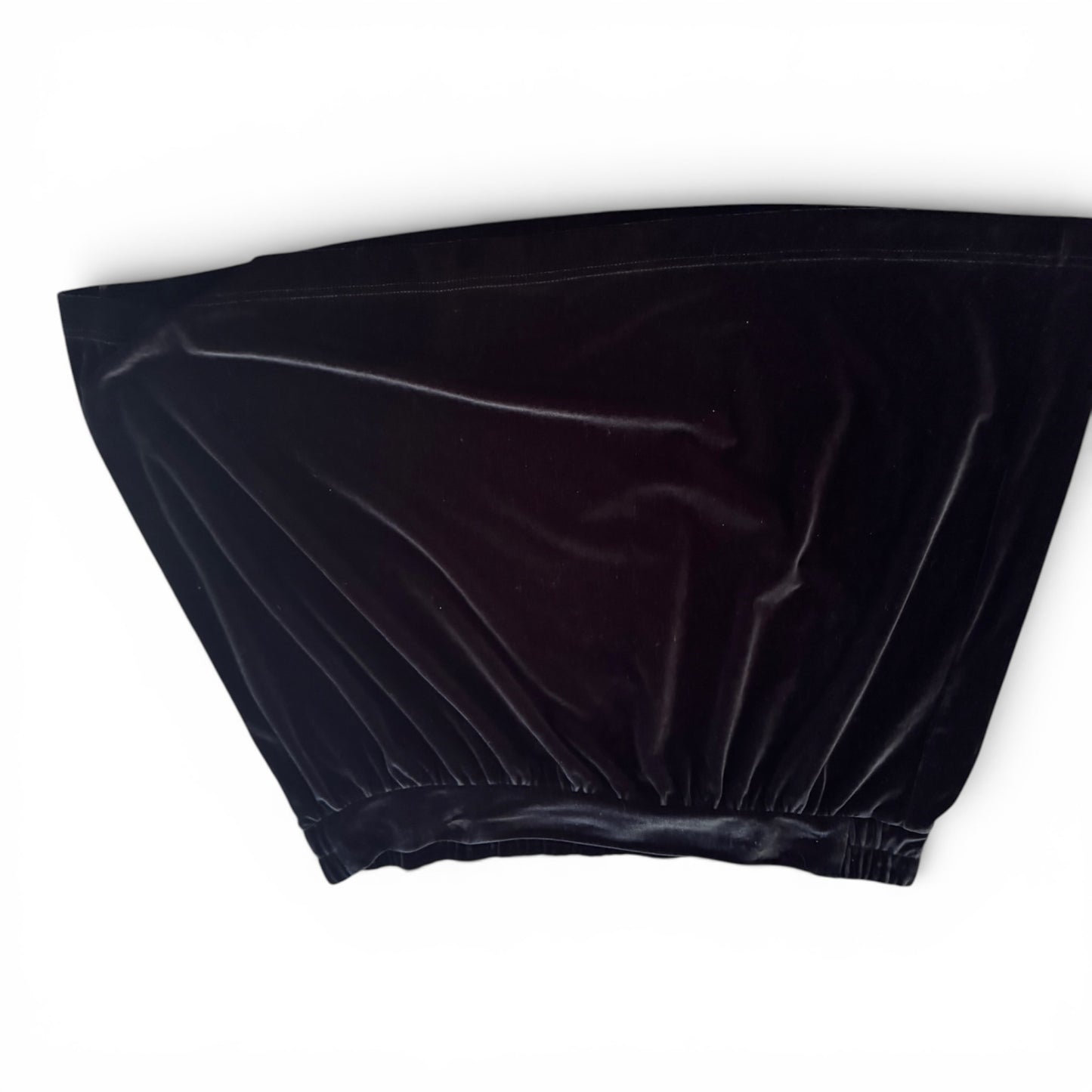 Loft Black Velvet Pull-On Skirt, Size XL
