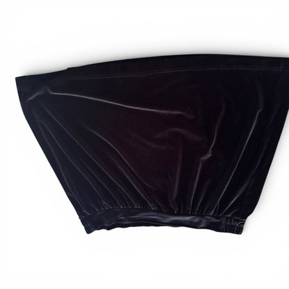 Loft Black Velvet Pull-On Skirt, Size XL