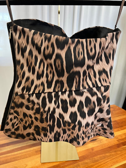 NWT Roberto Cavalli Leopard Bustier Top size 38