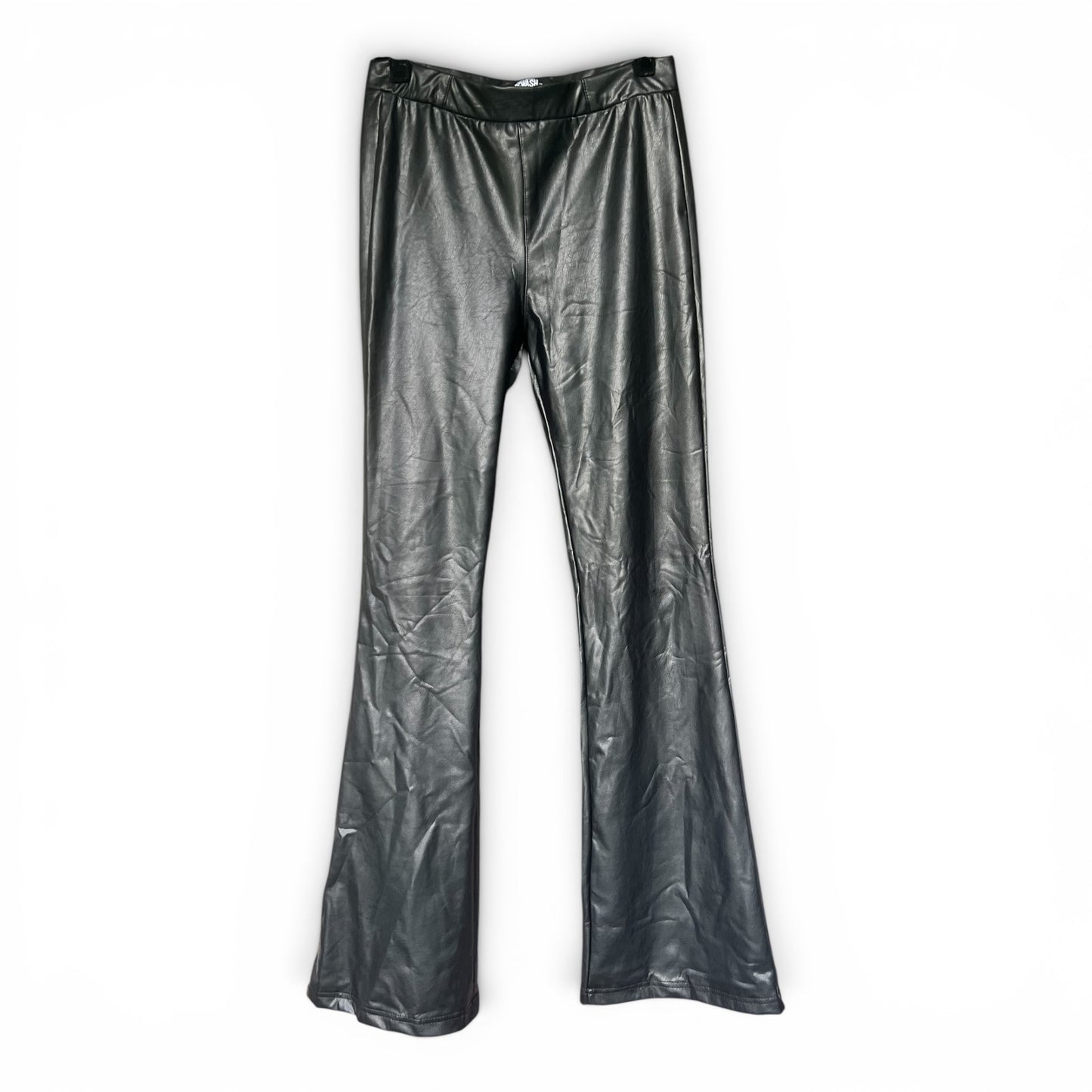 Rewash Faux Leather Pull-On Style Bootcut Black Pants, Size M