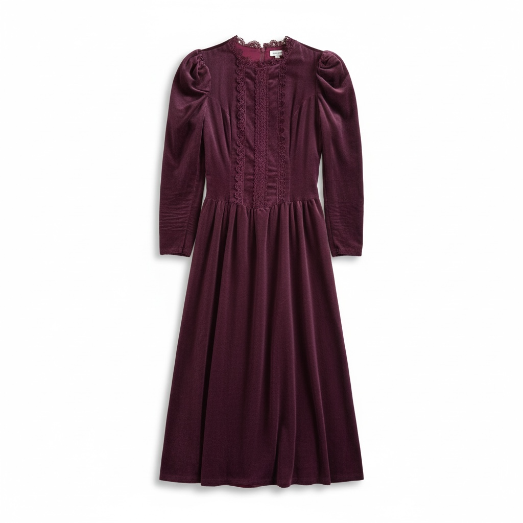 Vintage 70’s Burgundy Gunne Sax Dress, size s