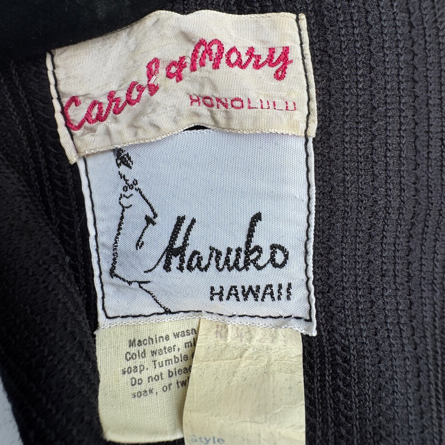 Vintage Carol & Mary | Haruko Hawaii | Black & White Floral Dress 60s, Size S
