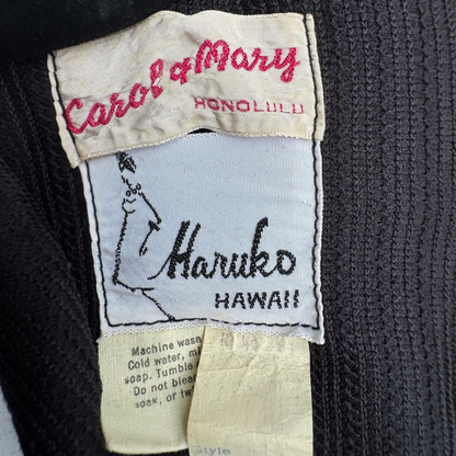 Vintage Carol & Mary | Haruko Hawaii | Black & White Floral Dress 60s, Size S