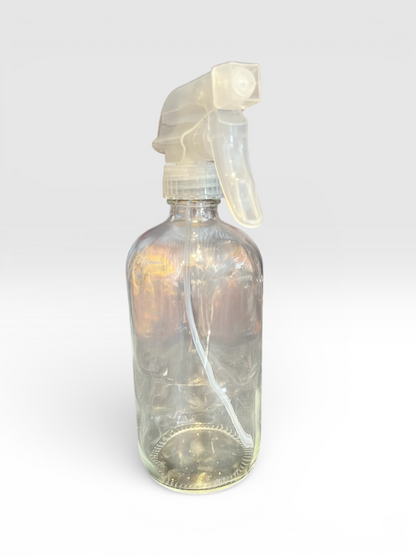 16 oz Clear Glass Spray Bottle // Refillable Container