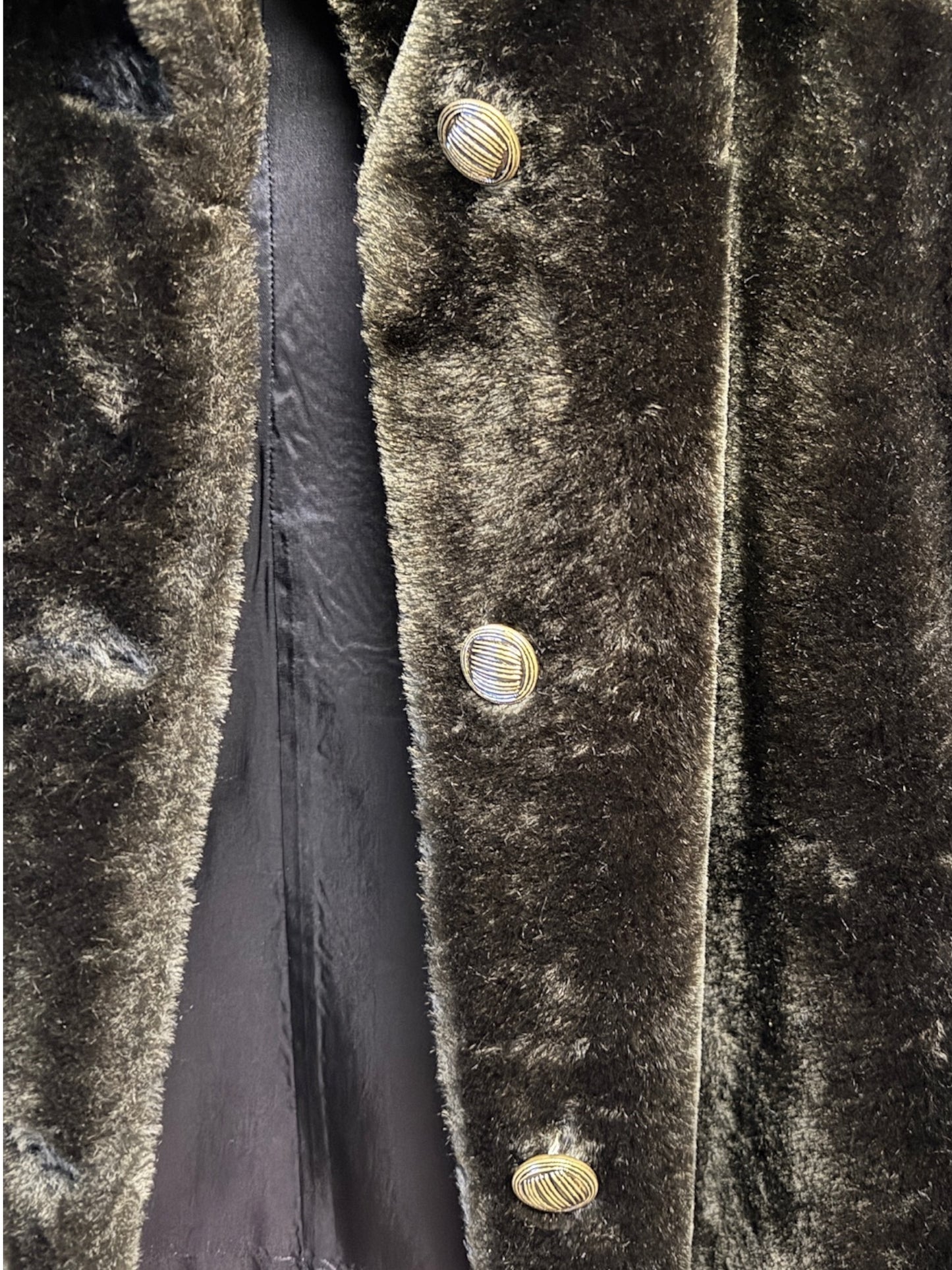 Vintage Brown Faux Fur Jacket, size L