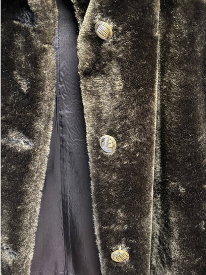 Vintage Brown Faux Fur Jacket, size L