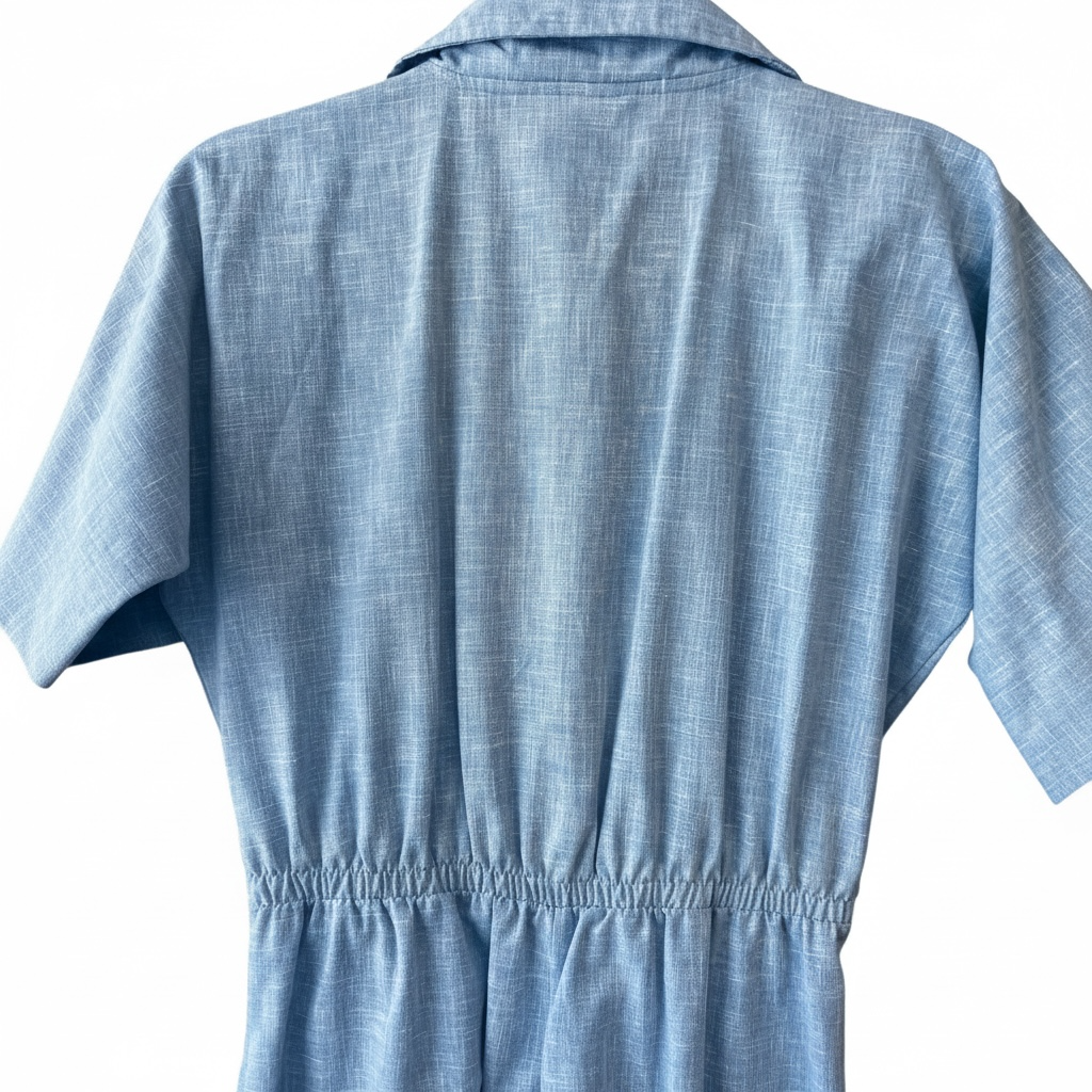Vintage 70’s Blue Jumpsuit with Rainbow Patch, size s
