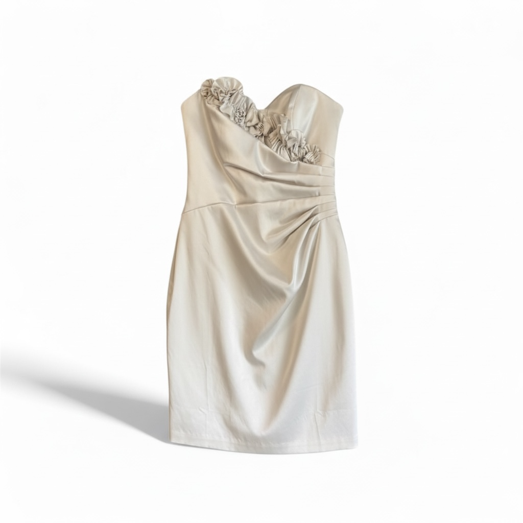 NWT White House Black Market —White Strapless Mini Dress, size 8