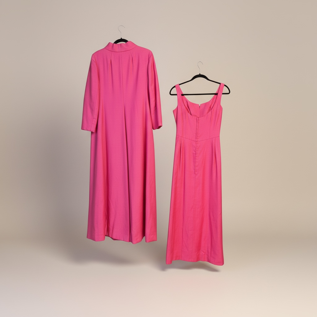 Two-Piece Vintage Pink Gown & Matching Coat by Frederick & Nelson, size s
