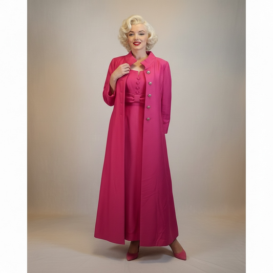 Two-Piece Vintage Pink Gown & Matching Coat by Frederick & Nelson, size s