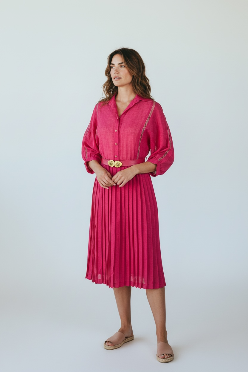 Vintage Pink Shirt Dress, size m