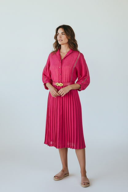 Vintage Pink Shirt Dress, size m