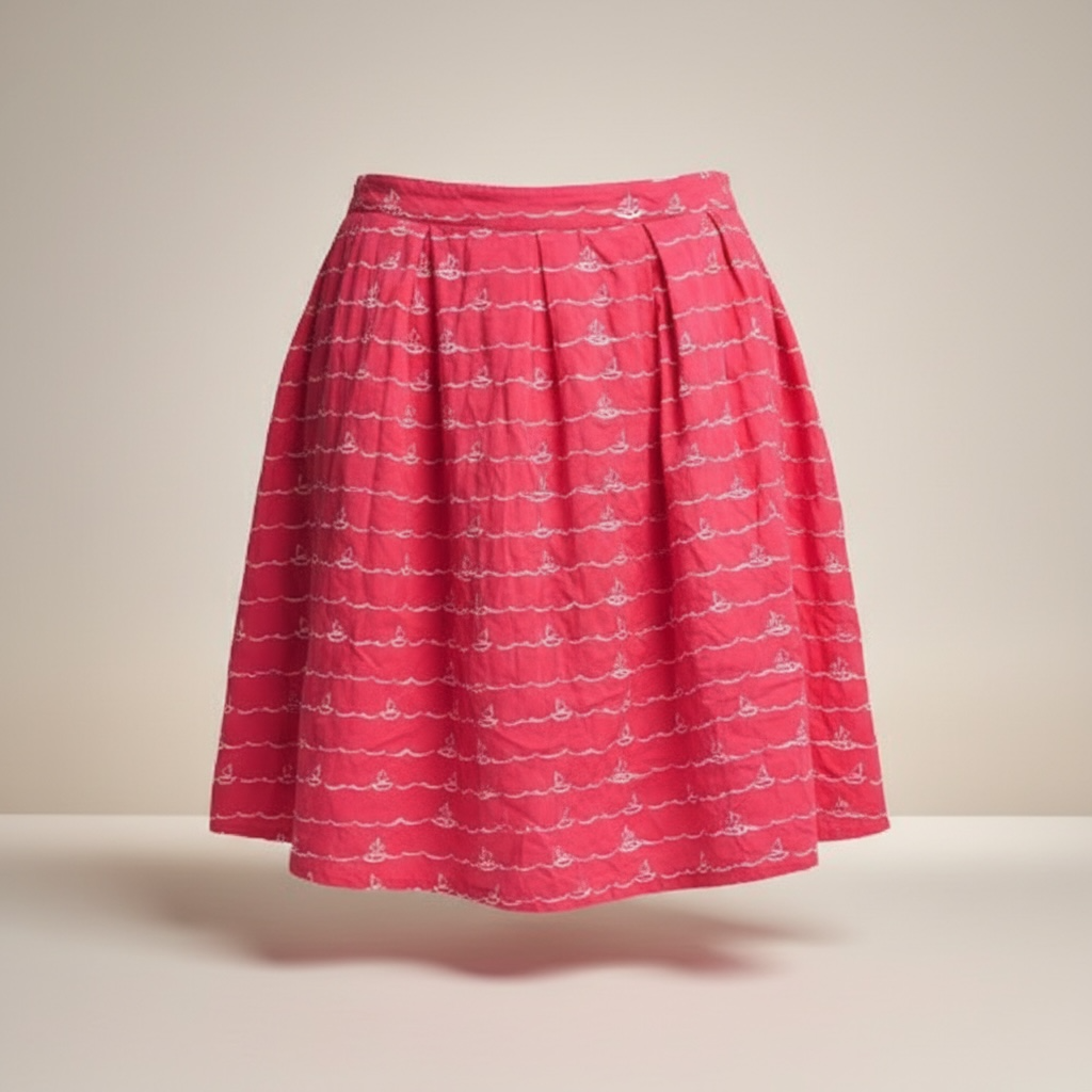 Vintage Brooklyn Industries Red Sailboat Skirt, size L