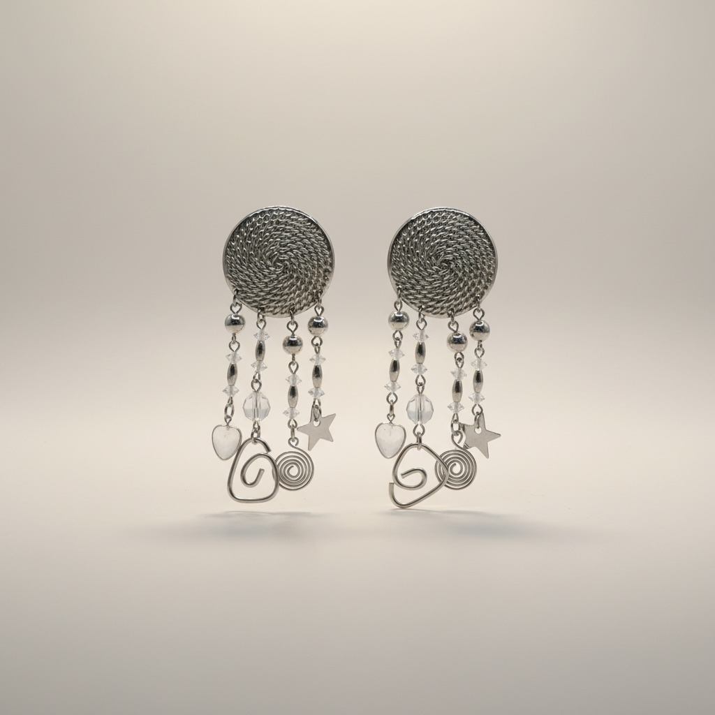 Silver Star/Swirl Earrings