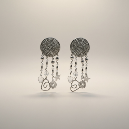 Silver Star/Swirl Earrings