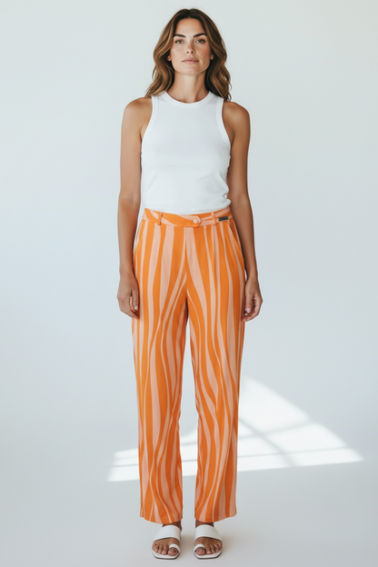 Versace Couture Jeans Orange Striped Pants size xs