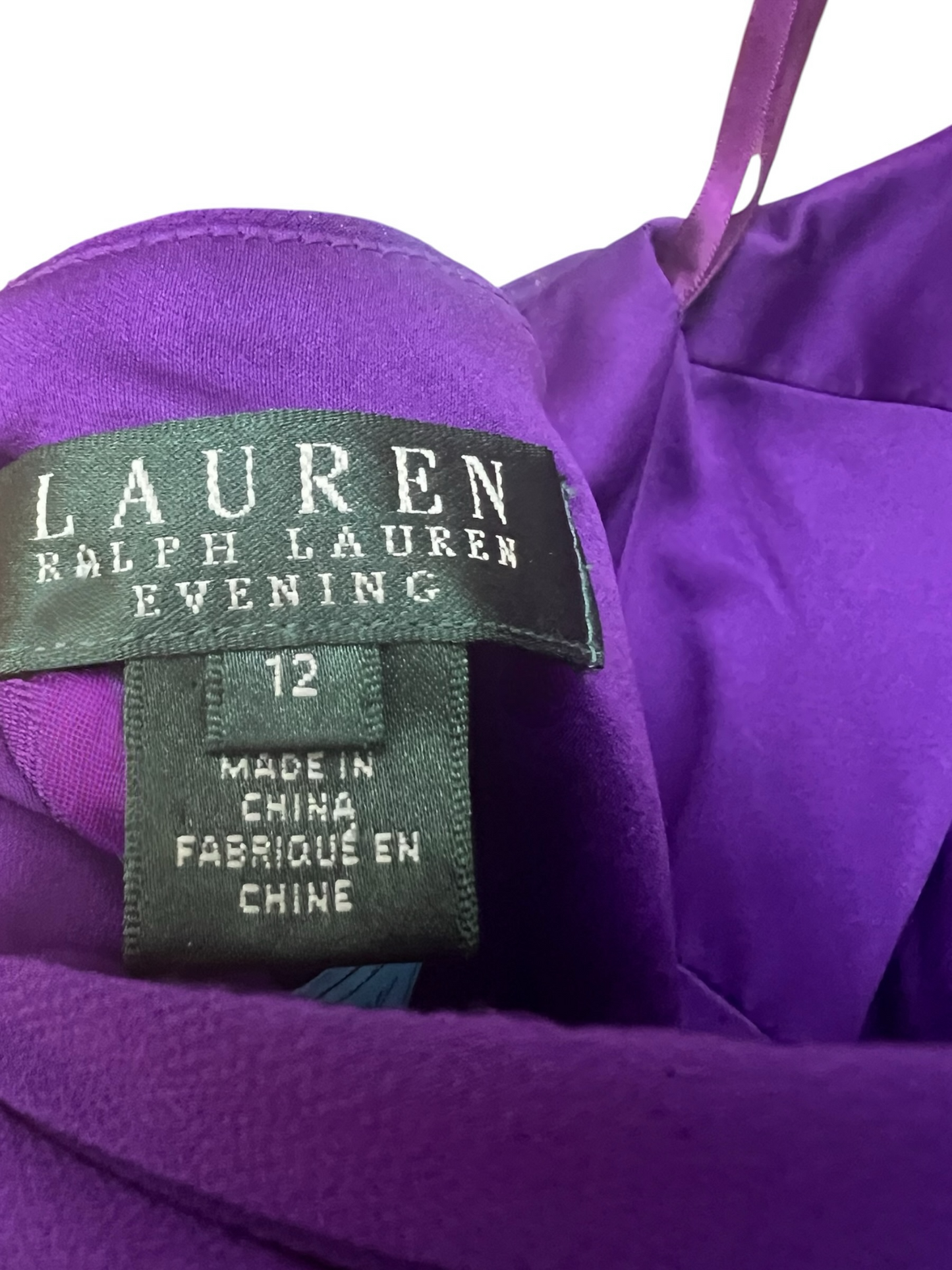 Ralph Lauren Evening Long Purple Halter Dress, Size 12