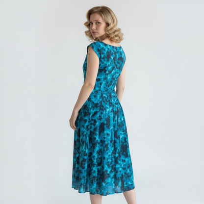 True Vintage 50s Henley Jr New York Mid Century Swing Dress Size XS