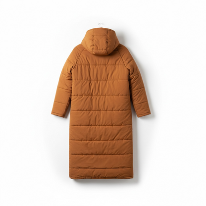 Long Cozy Blanket Coat, Orange/Brown, size M