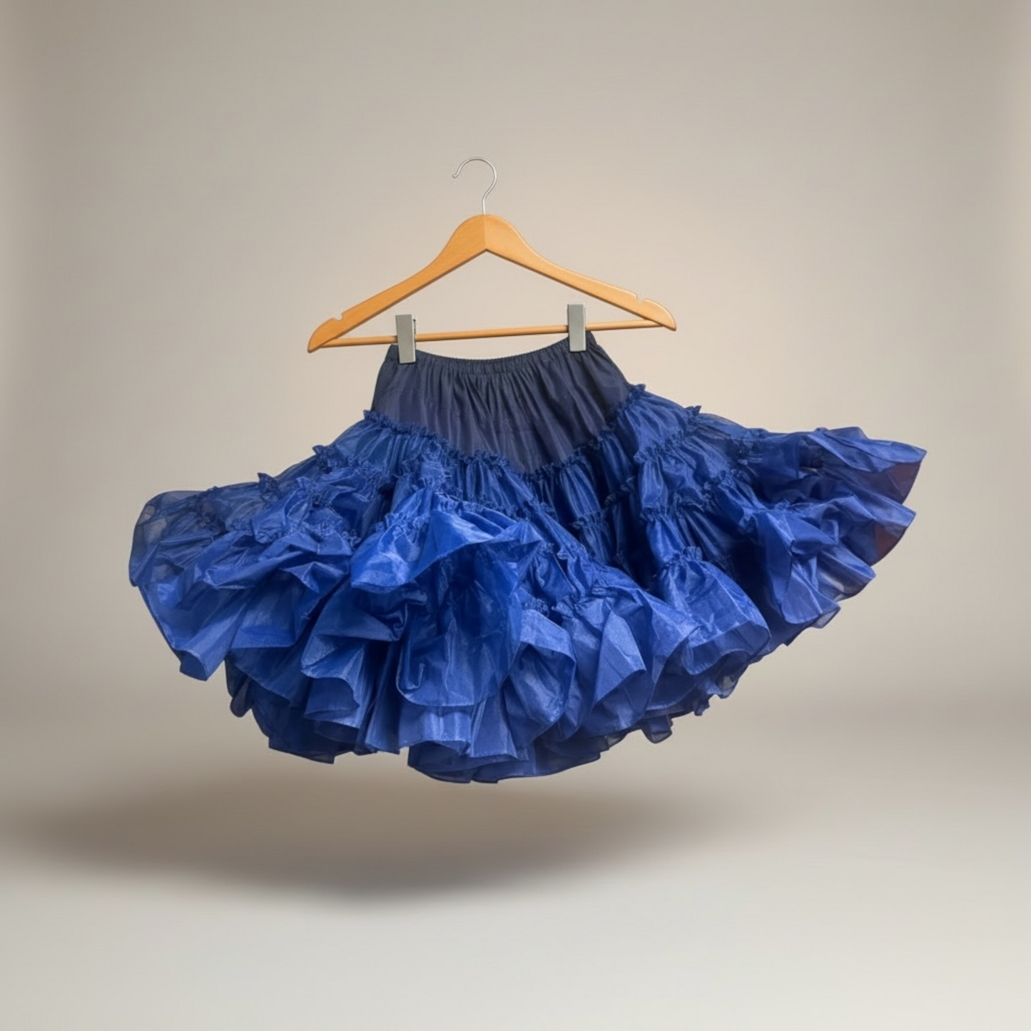 Vintage Blue Elastic Waist Crinoline Skirt, Nita Smith, size medium