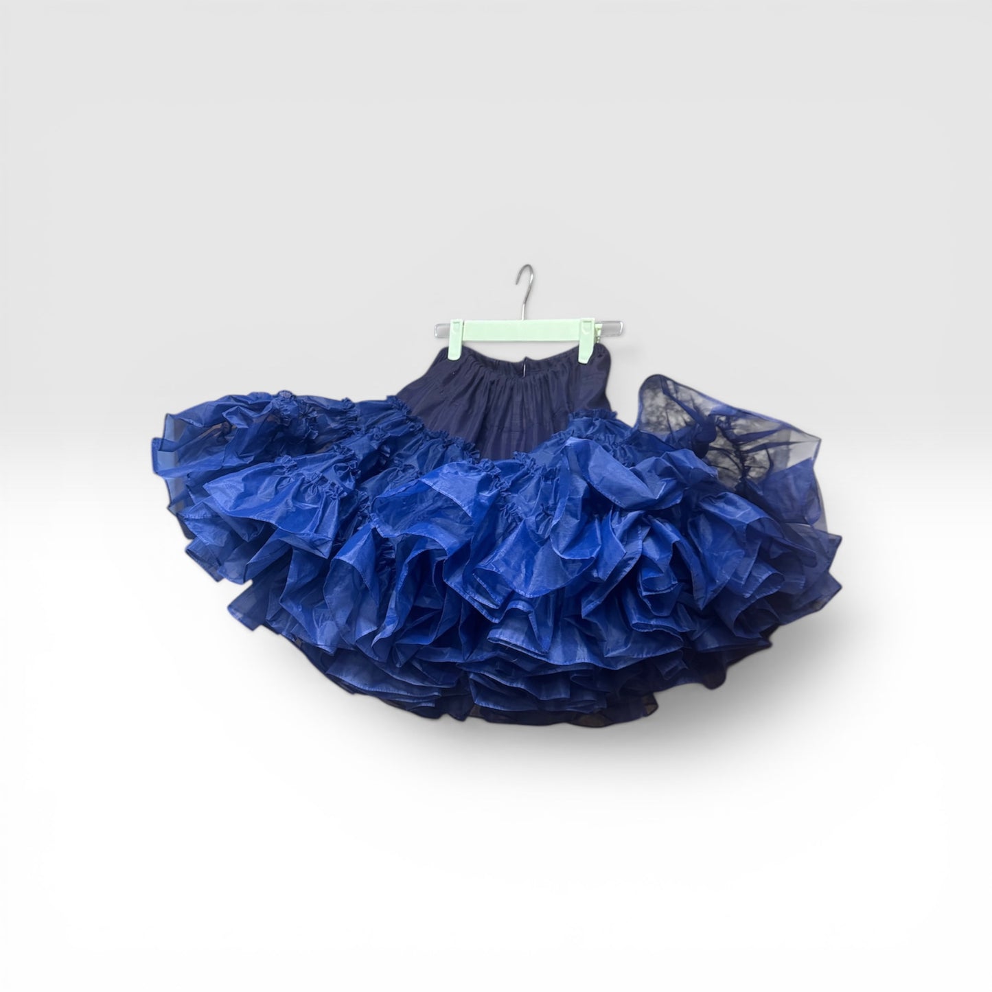 Vintage Blue Elastic Waist Crinoline Skirt, Nita Smith, size medium