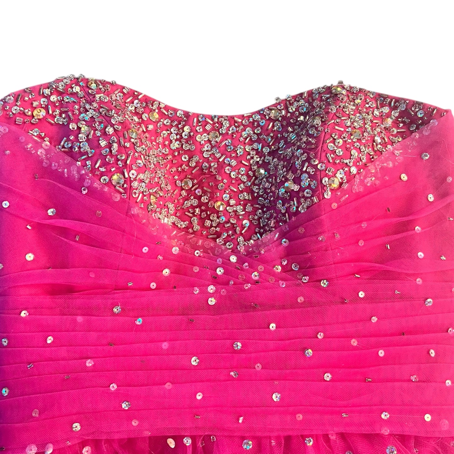 Pink Strapless Mori Lee by Marilyn Gardner Vintage Mini Dress, xs or xxs