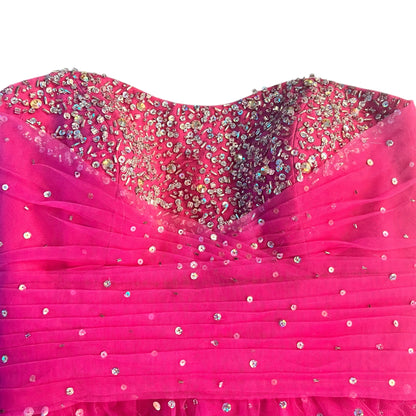Pink Strapless Mori Lee by Marilyn Gardner Vintage Mini Dress, xs or xxs