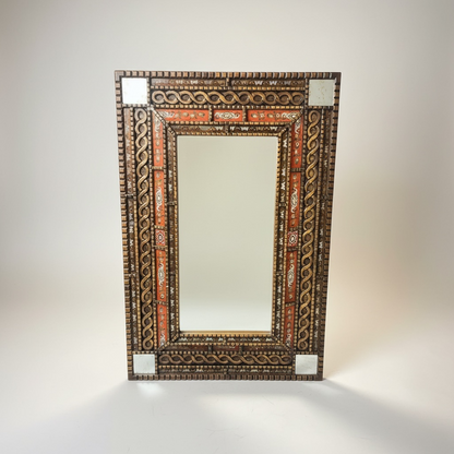 Vintage Ornate Statement Carved Wood Oversized Mirror