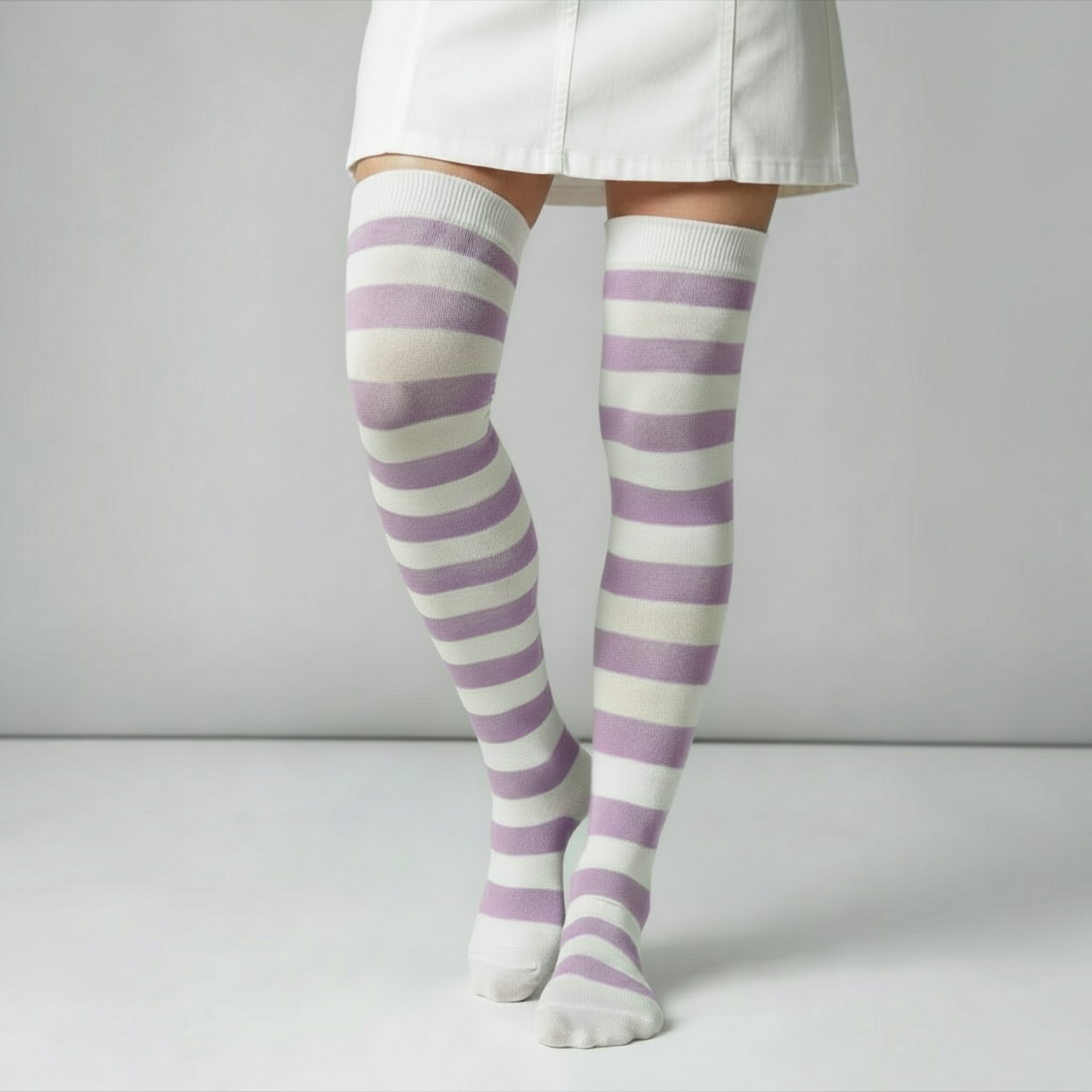 New Pastel Over-the-Knee Stripey Socks from Dirty Work Vintage