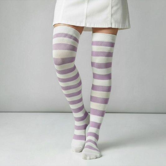 New Pastel Over-the-Knee Stripey Socks from Dirty Work Vintage