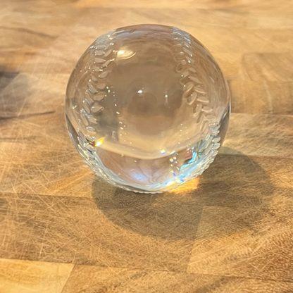 Tiffany & Co Crystal Baseball Paperweight or Desk Decoration